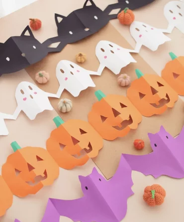 halloween girlanden aus papier mit kindern basteln