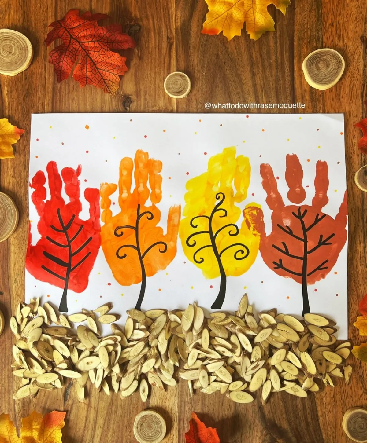 herbstbäume aus handabdrücken diy ideen für kinder