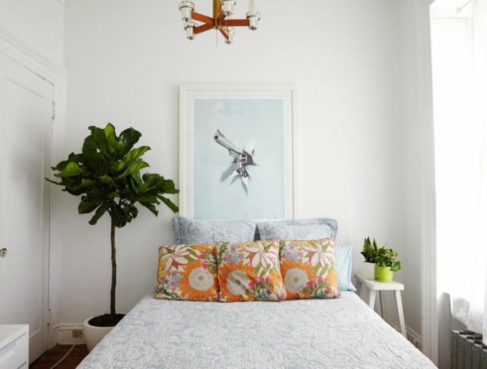 minimalistische einrichtung luftreinigende pflanzen schlafzimmer