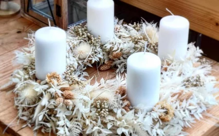 adventskranz beige diy adventskranz trockenblumen weiße trockenblumen für adventskranz