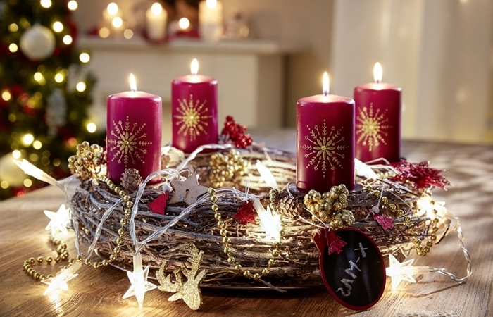 adventskranz selber machen ideen wohnung zu weihnachten dekorieren tisch
