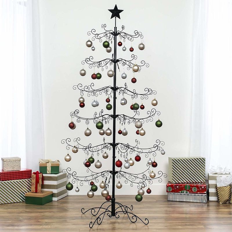 alternative weihnachtsbaum weihnachtsbaum alternative.nachhaltig metalrahmen mit weihnachtskugel