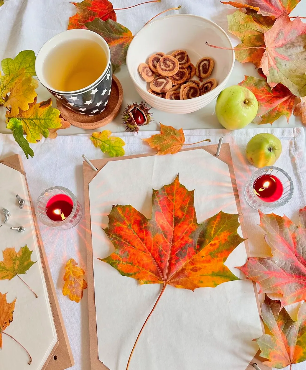 basteln mit blättern im herbst kreative ideen