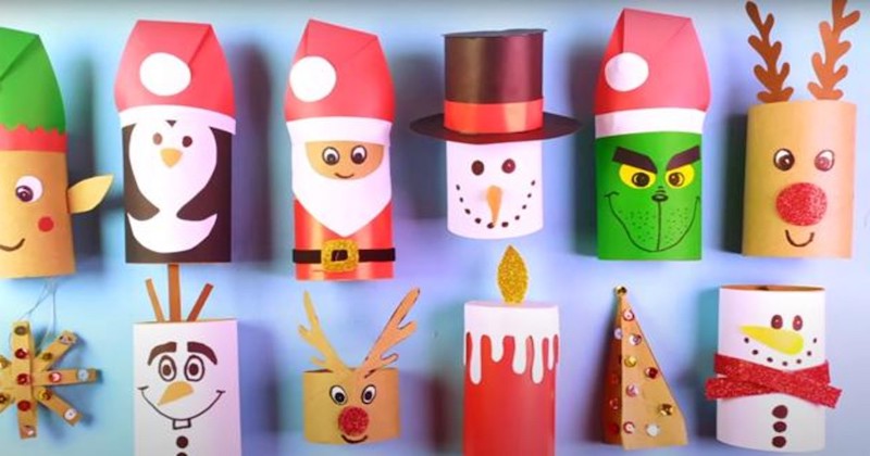 basteln mit klopapierrollen kinder basteln zu weihnachten klopapierrollen weihnachtsfiguren tiere