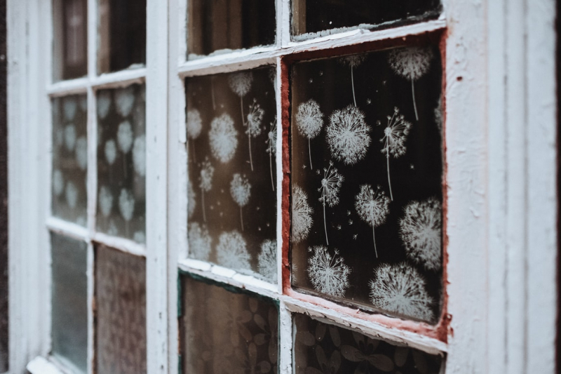 basteln winter kinder fenster löwenzahn