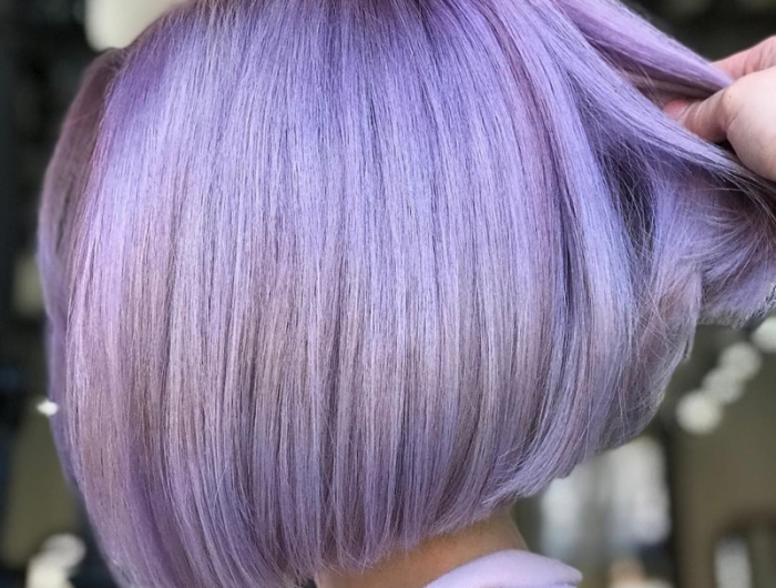 coole haarfarben für kurze haare bob frisur haarfarbe lavendel