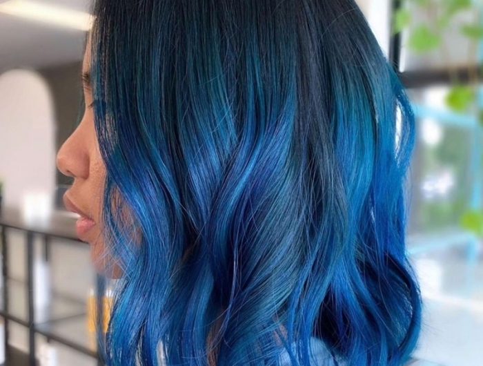 coole haarfarben für kurze haare long bob lob frisur blaue haare