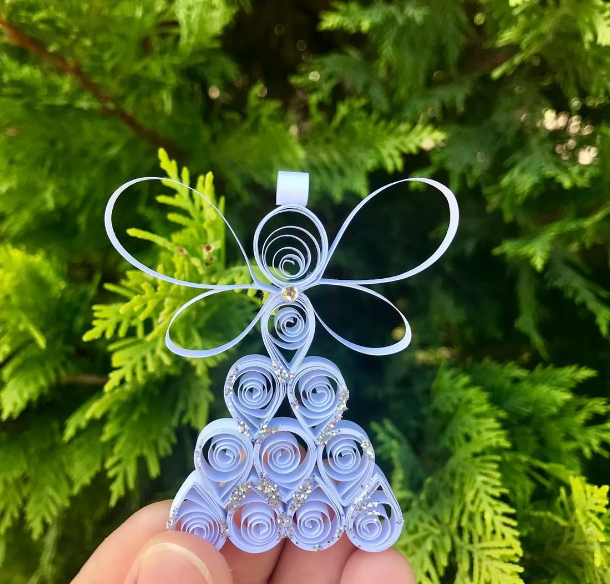 diy weihnachtsanhänger quilling engel