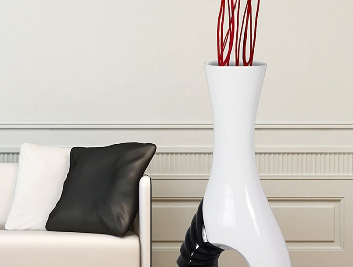 große vase dekorieren moderne zimmerdeko keramikvase in schwarz und weiß
