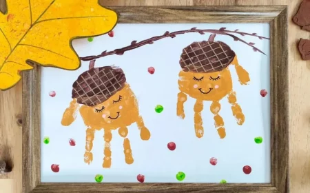 herbst diy ideen für kinder eicheln aus handabrücken selber machen