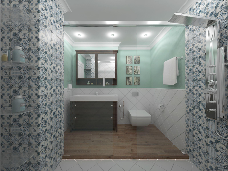 kleine badezimmer einrichtungsideen badezimmer modern fliesen oriental minzgrüne wände
