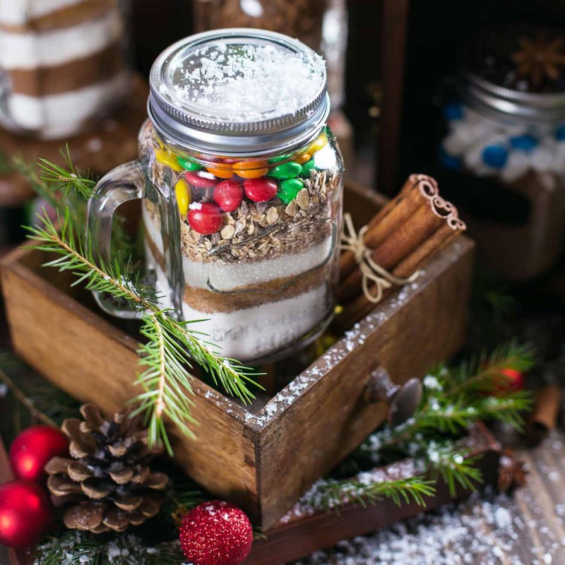 kurzfristige geschenke selber machen geschenke aus der küche essbare weihnachtsgeschenke einmachglas mit kuchenmischung