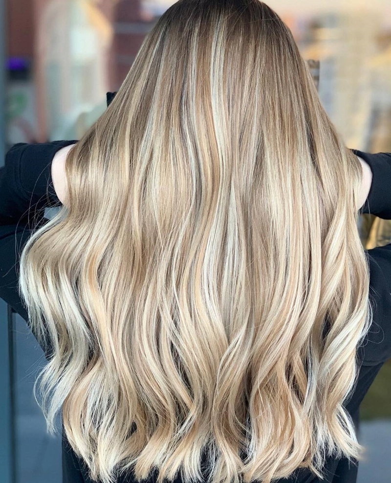 Blonde strähnen lange haare