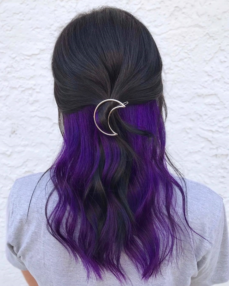 pastell lila haare peekaboo hair ideen haare färben