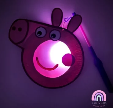 peppa pig laterne aus pappteller selber machen