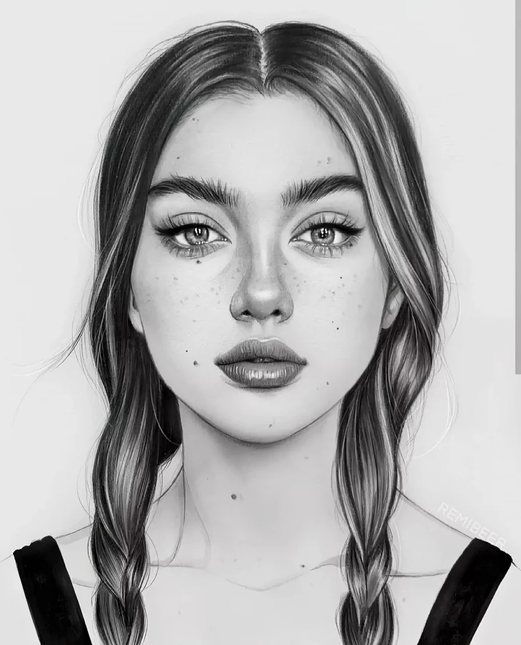 portrait zeichnen perfektes frauenportreit gemacht mit bleistift drawing art70