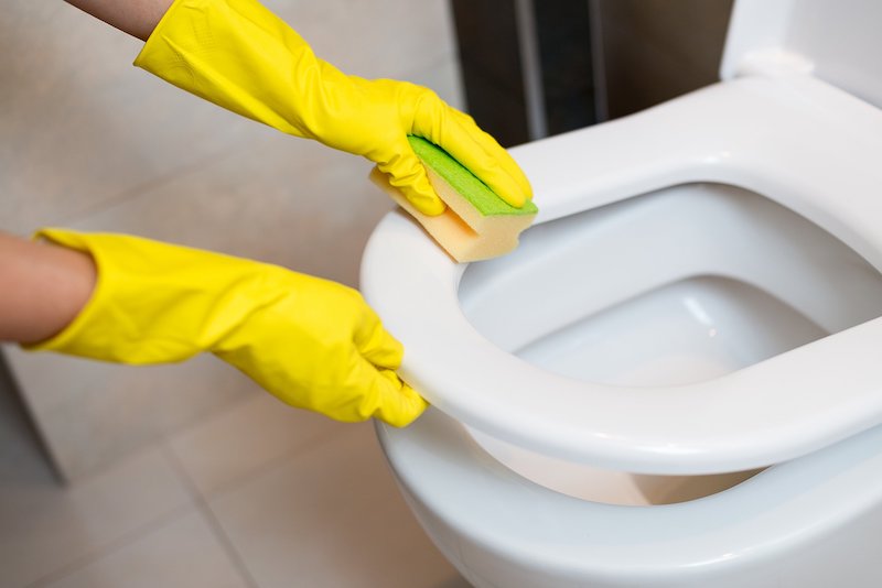 toilettendeckel reinigen ohne chemikalien wischen mit schwamm