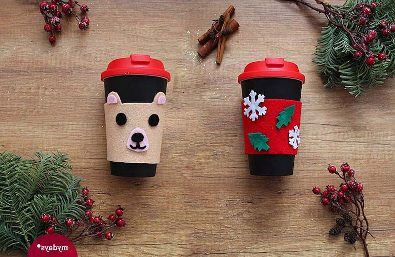 weihnachten geschenke weihnachtsgeschenke selber machen weihnachtsgeschenke selber machen kinder kaffee becher mit filz dekorieren