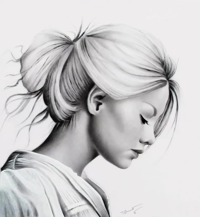 zeichnen portrait frau mit hochgesteckten haaren duende arts help