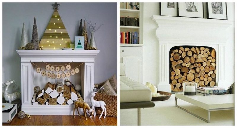 aktuelle ideen für wohnzimmer kamin deko auch für weihnachten geeignet