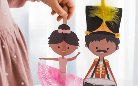 ballerina und nussnacker aus papier basteln diy christbaumschmuck