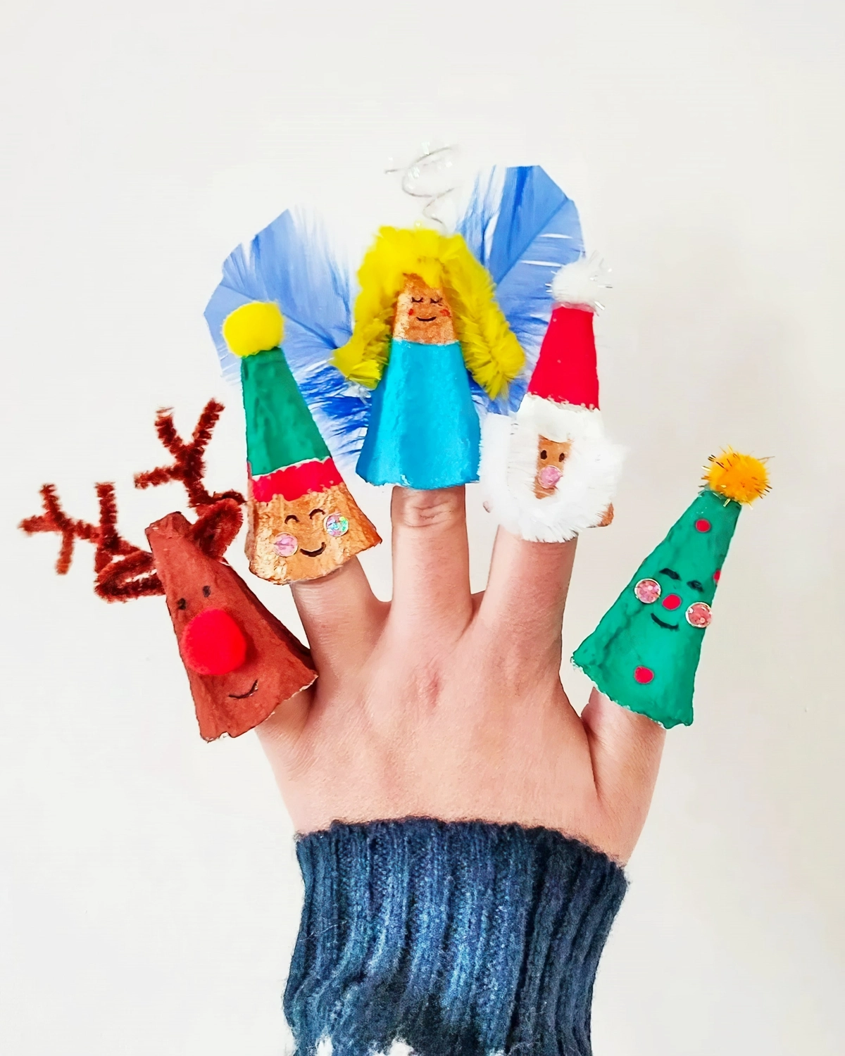 basteln weihnachten kinder 3 jahre fingerpuppen selber machen aus papier nosideescreatives