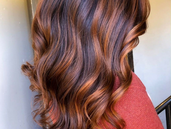 coole haarfarbe balayage rot braun highlights inspiration 2020