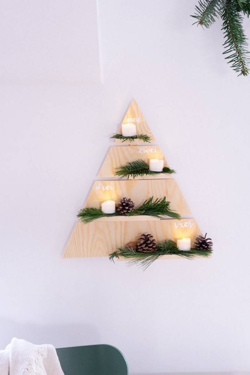 diy adventskranz aus holz weihnachtsbaum deko ideen adventskranz mit tannenzweigen