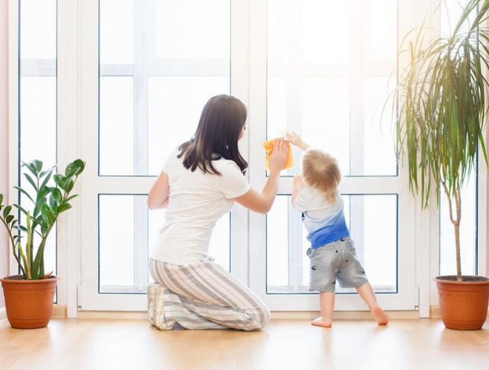 fenster putzen familie