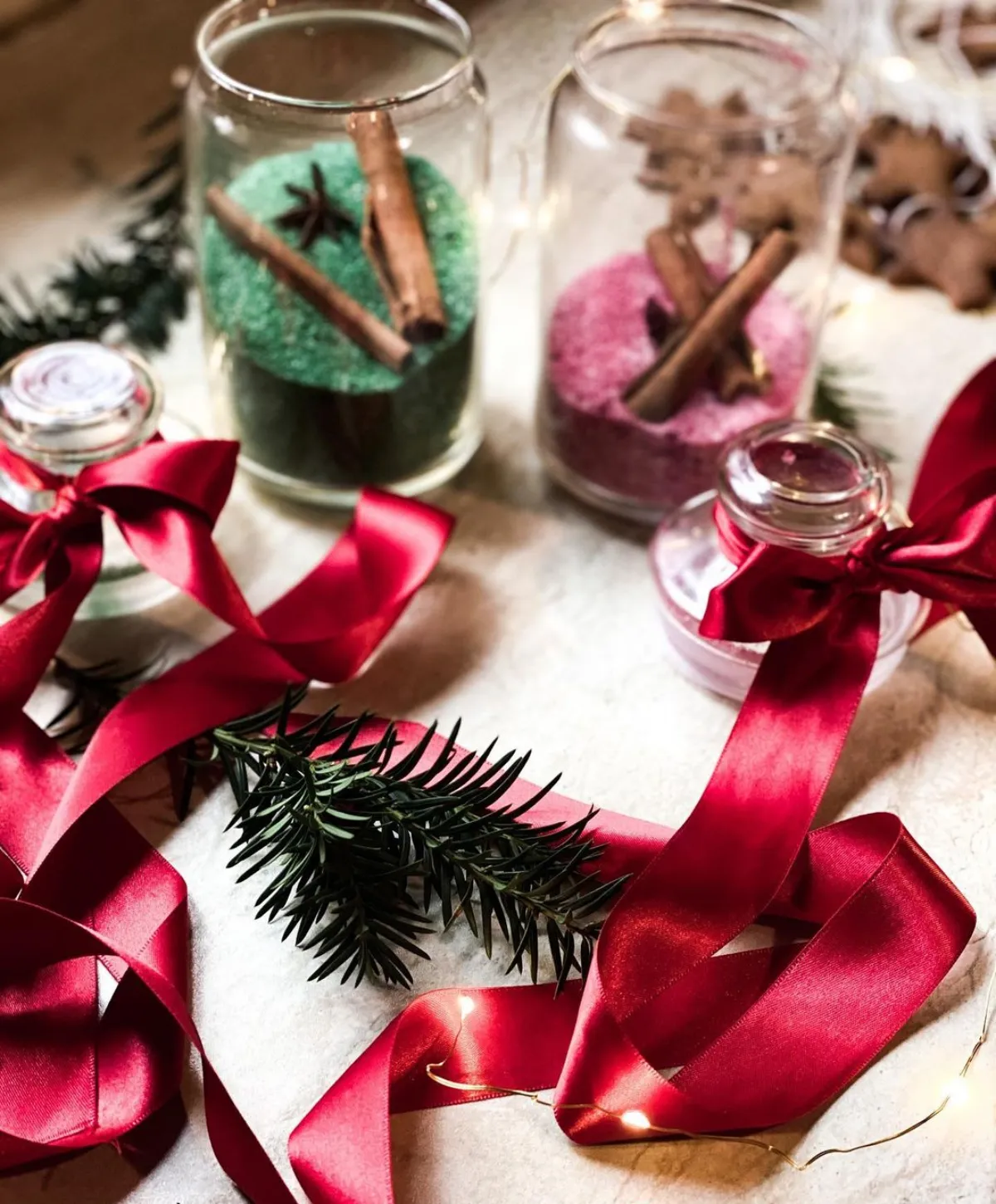 idee für selbstgemachtes weihnachtsgeschenk diy badesalz