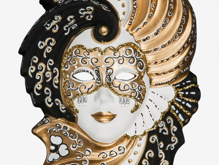 masken in venedig gold clorinda maske gesicht frau