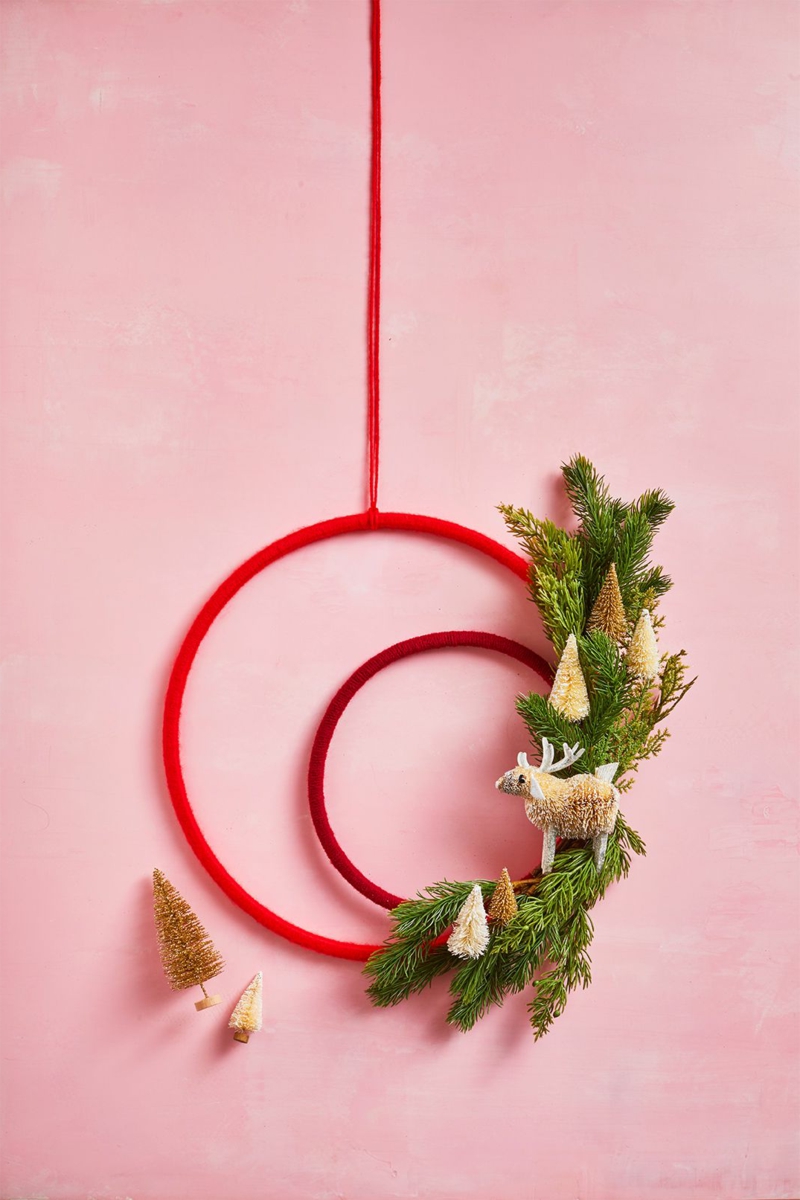 minimalistische deko weihnachten adventskranz selber basteln