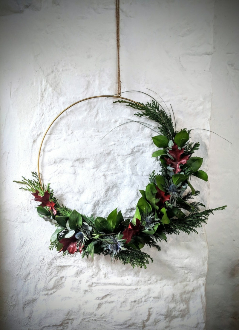 minimalistische dekoration weihnachten deko metallring diy