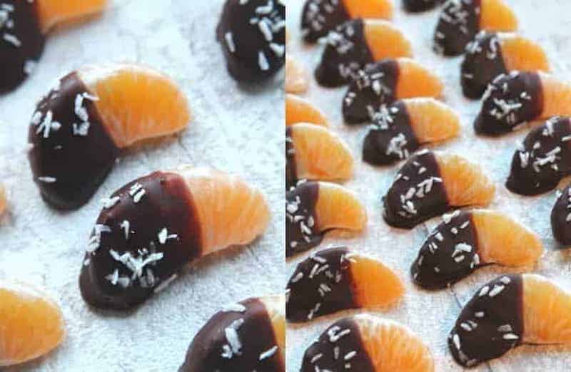 selbstgemacht fruchte mandarine mit schokolade und kokos ein süßes geschenk