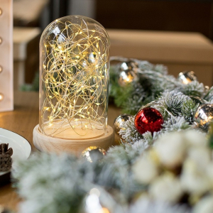 weihnachtdeko im glas mit licherkette tischdeko zu weihnachten ideen