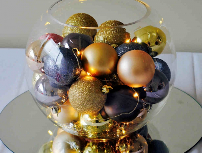 weihnachtdeko im glas mit licherkette weihnachtsliche dekoration tischdeko
