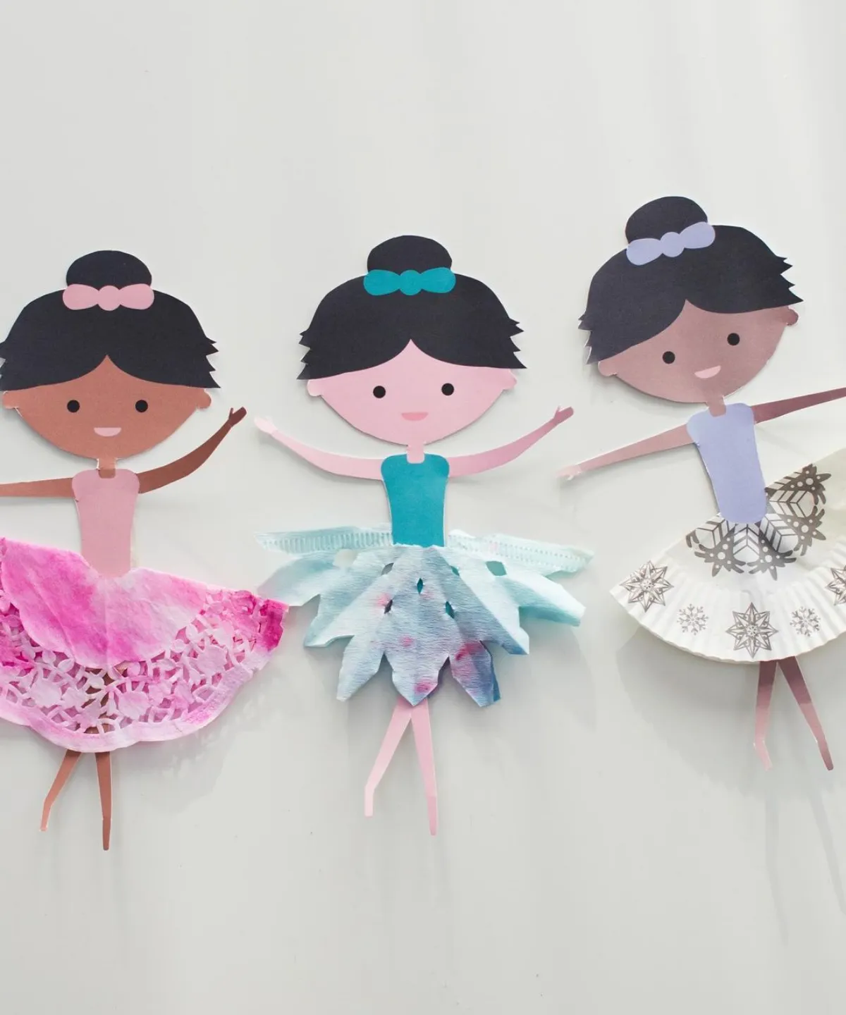 weihnachtsbasteln mit kindern ideen diy ballerinas aus muffinförmchen