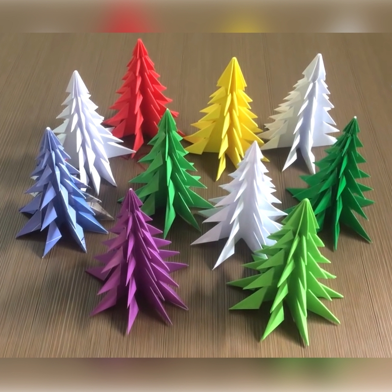 wie kann man ein tannenbaum weihnachtsschmuck aus papier selber machen