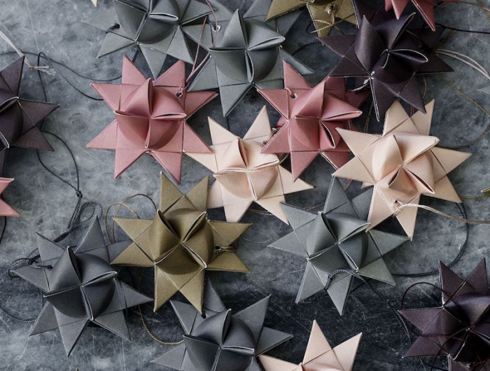 wie kann man papier ornamente und ein stern für weihnachten selber machen