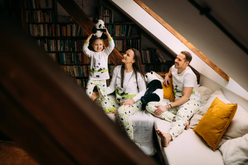 1 neue pyjamas für die ganze familie pandabär motiv lustig