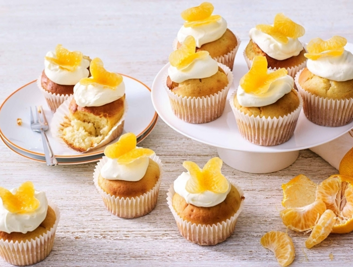 einfach backen muffins mit creme und mandarinen einfache cupcakes