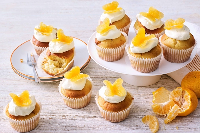 einfach backen muffins mit creme und mandarinen einfache cupcakes