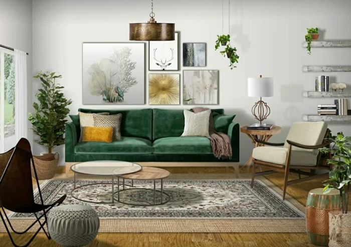 grüner couch farbe des jahres 2022 wohnung einrichten modern
