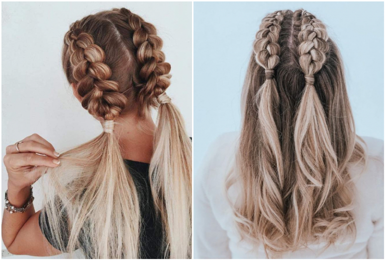 Flechtfrisuren Halboffen Glatte Haare