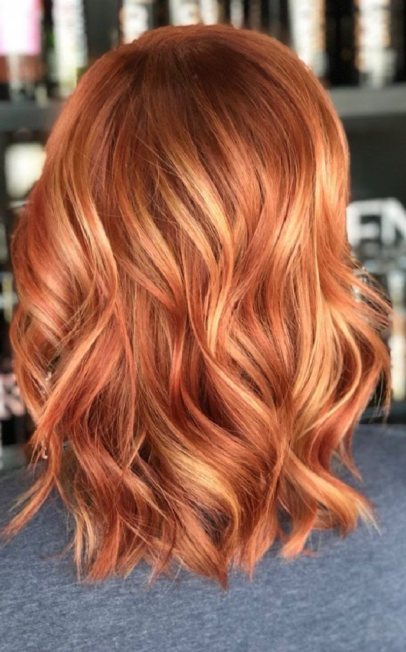 kupfer haare mit balayage erdbeerblond