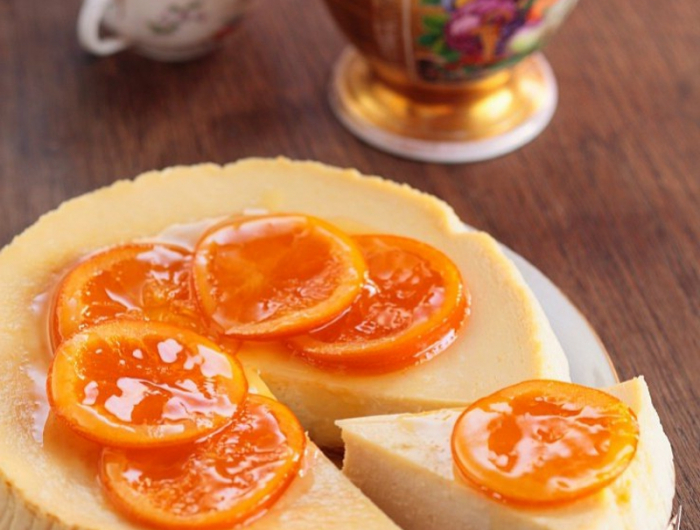 käsekuchen mit orangen zum tee