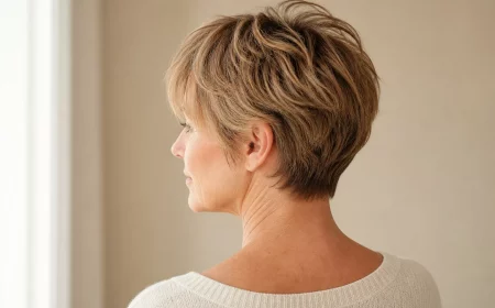 Frau Anfang 50 mit weich texturiertem Soft Pixie, frisuren für kurze haare