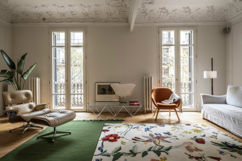 trends wohnzimmer modern einrichten grüner teppich moderne möbel wohnung einrichten