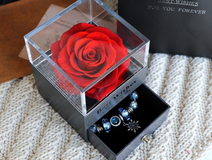 valentinsag geschenk für freundin beste geschenkideen rote rose schmuck