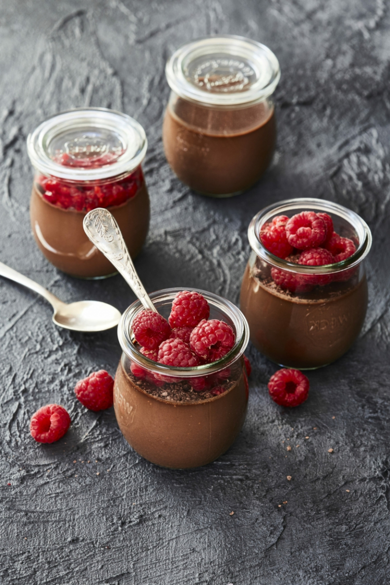 Köstliche Rezepte für Panna Cotta mit Himbeeren